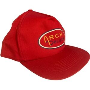 Vintage McDonalds Arch Deluxe Snapback Baseball Hat Red KC 90